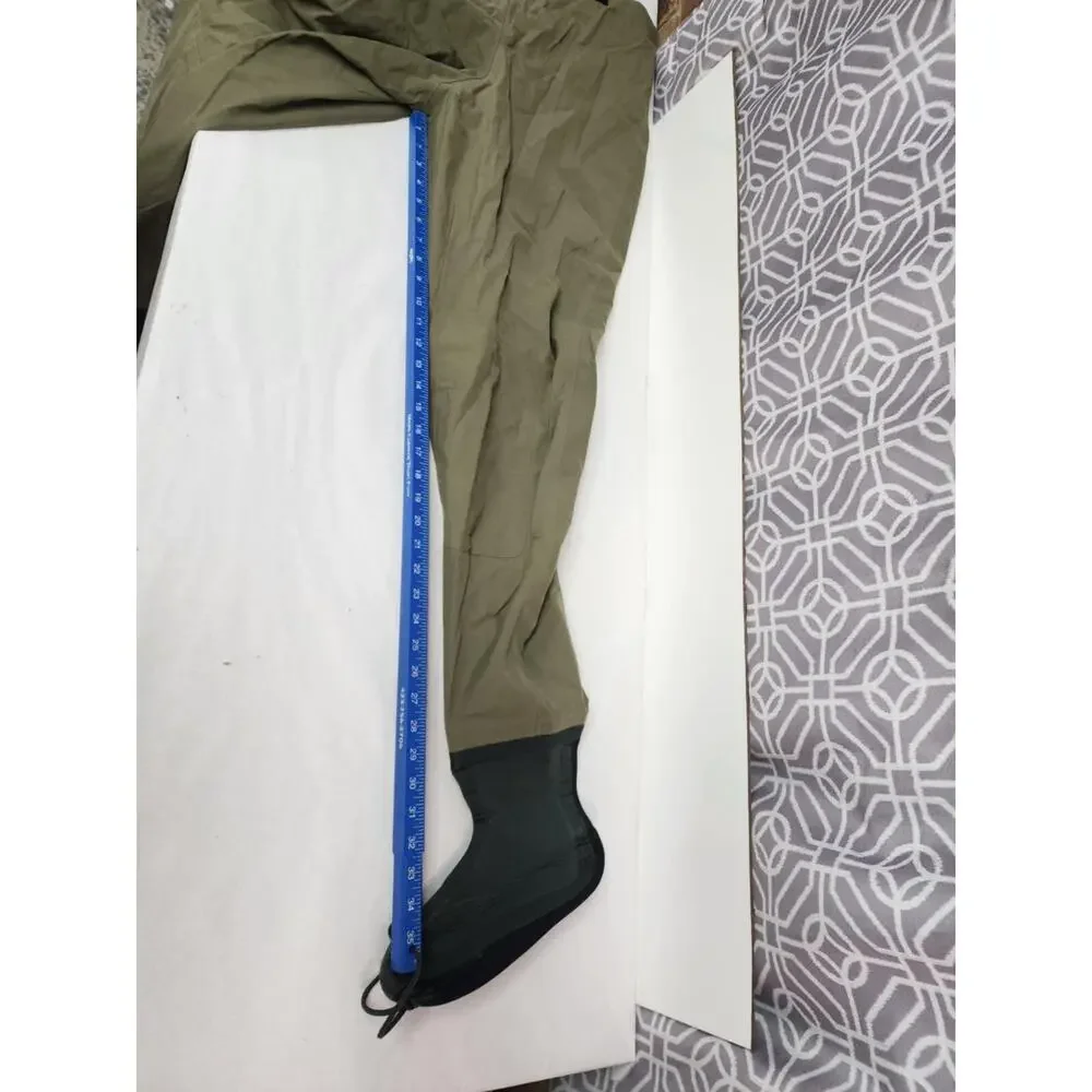 Men’s Orvis Green Bootfoot Fishing Bib Waders Suspenders Neoprene Boots Size M